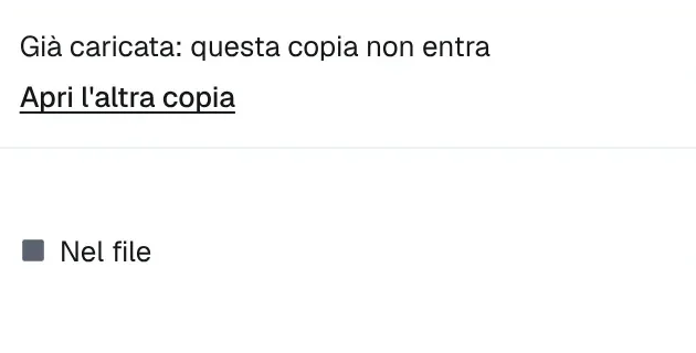 La stessa fattura caricata due volte: la copia dice che non entra